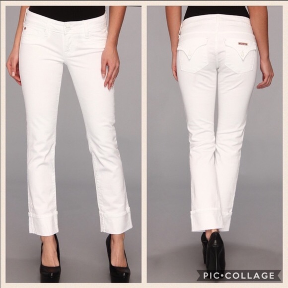 Hudson Jeans Denim - HUDSON Ginny Crop Straight with Cuff White 24